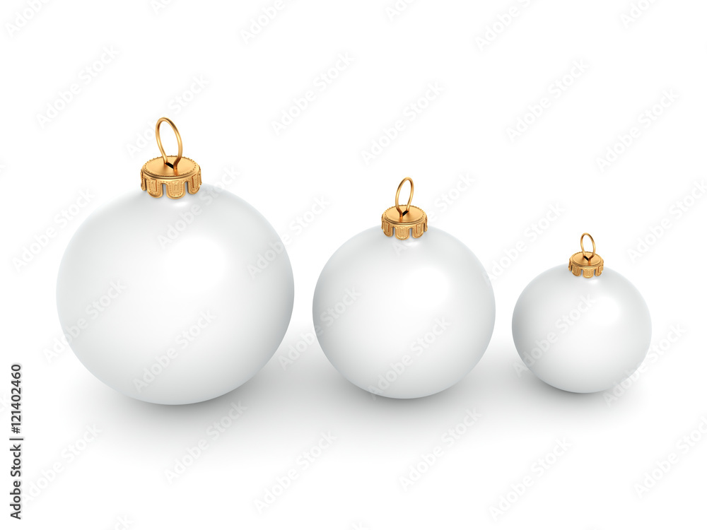 3D rendering White Christmas ball 3D rendering White Christmas ball
