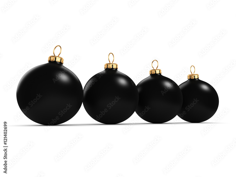 3D rendering Black Christmas ball 3D rendering Black Christmas ball