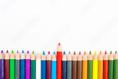 Colouring pencils isolated on white background