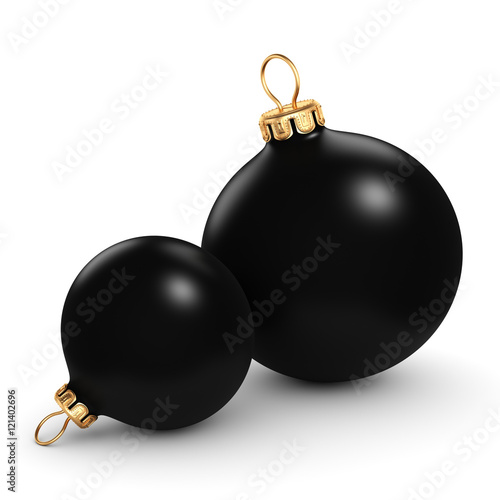 3D rendering Black Christmas ball