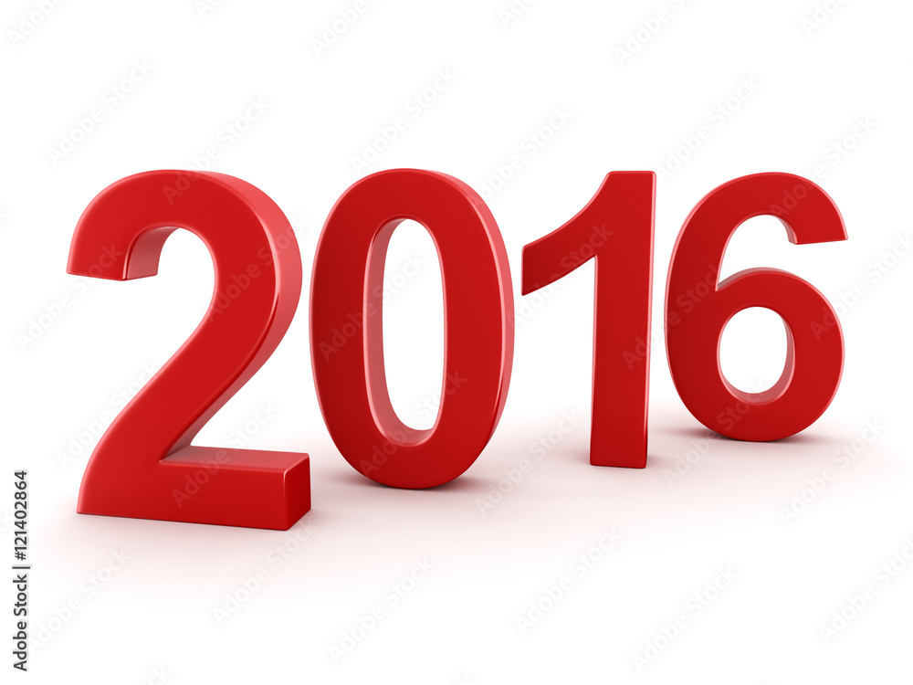 3D rendering 2016 New Year digits 3D rendering 2016 New Year digits