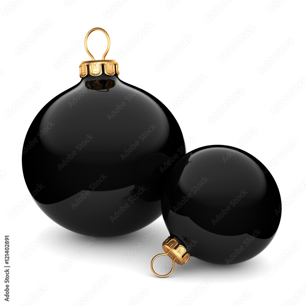 3D rendering Black Christmas ball 3D rendering Black Christmas ball