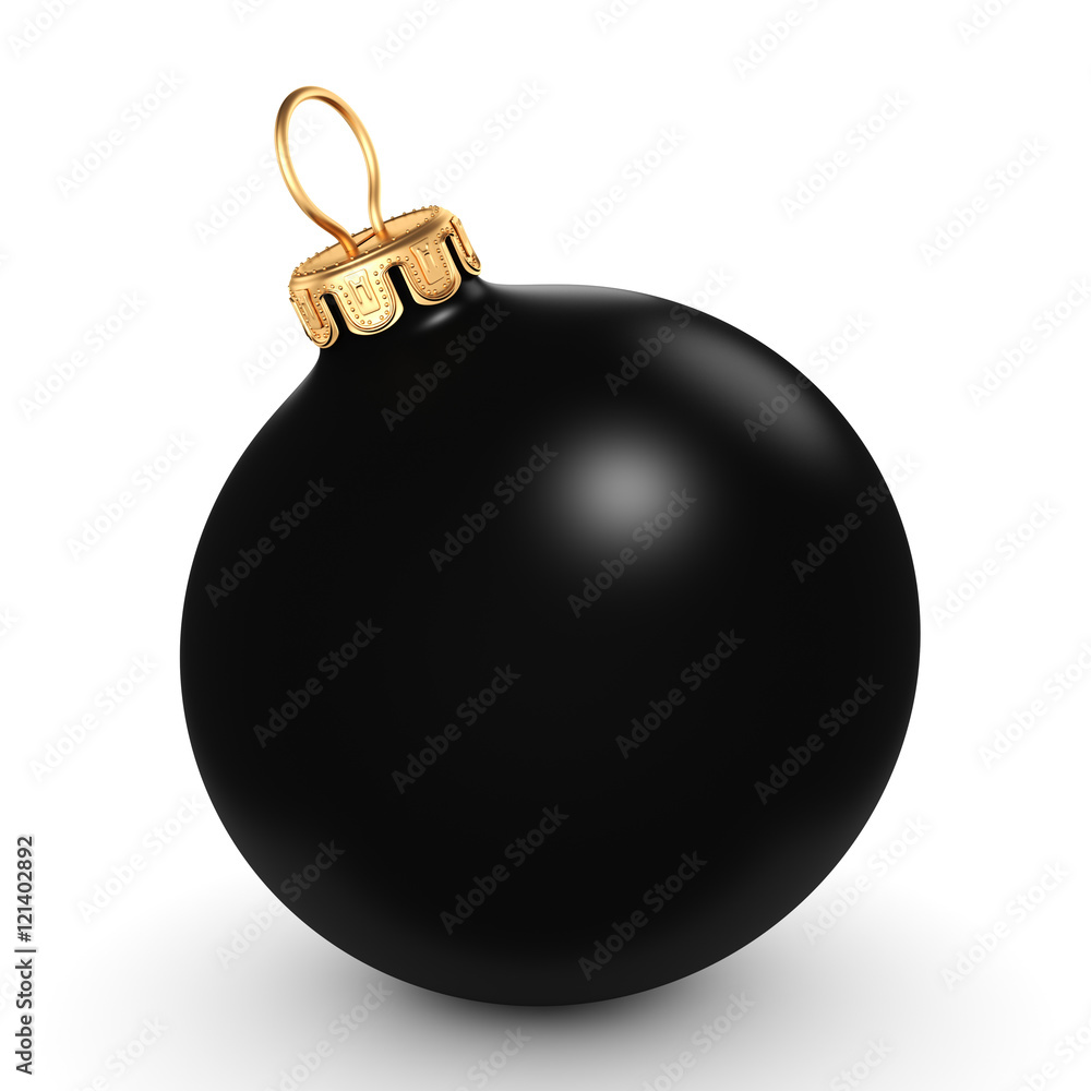 3D rendering Black Christmas ball 3D rendering Black Christmas ball