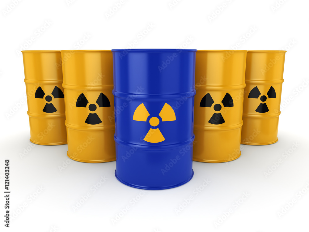 3D rendering radioactive barrels 3D rendering radioactive barrels