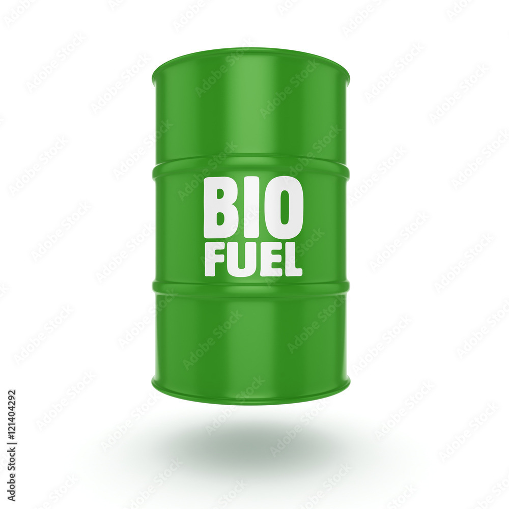 3D rendering barrel of biofuels 3D rendering barrel of biofuels