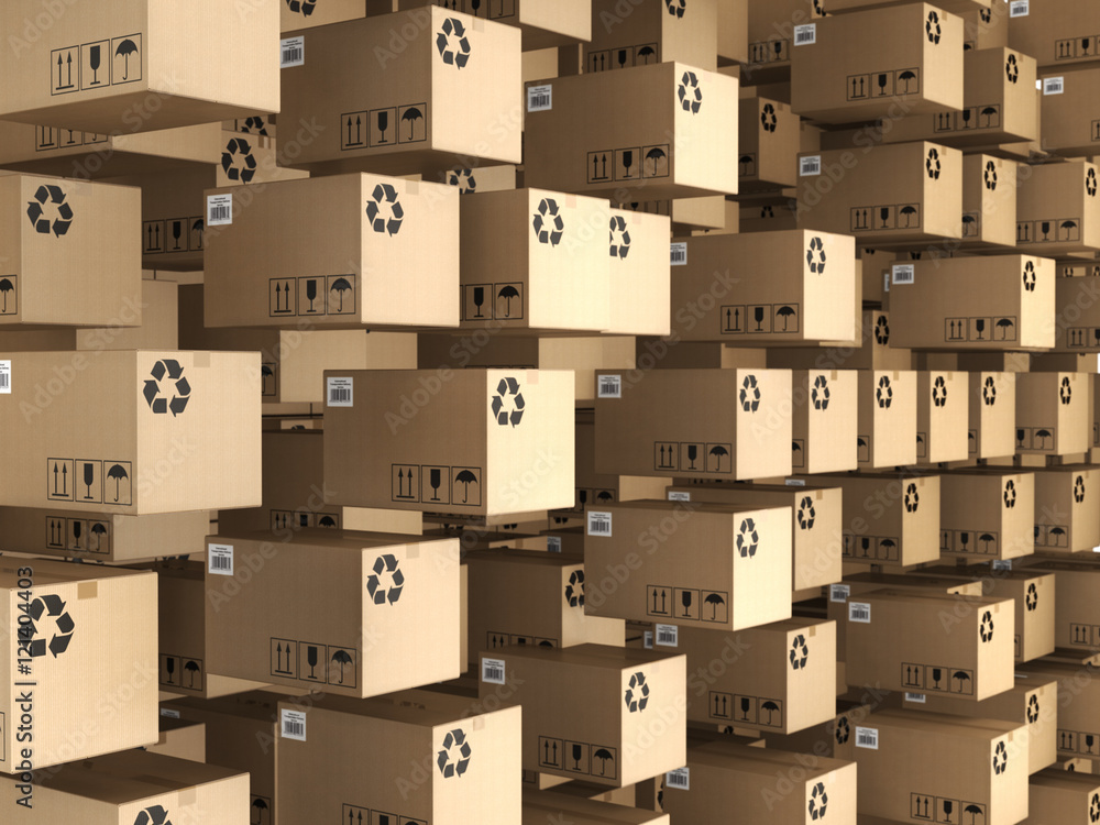 Fototapeta premium 3D rendering cardboard box
