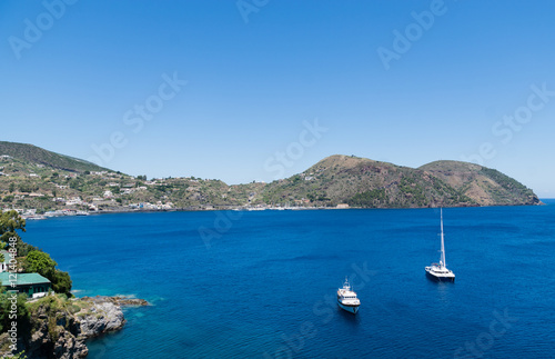 Boats on the Blue Sea, Lipari, Messina, Sicily, italy     © pashan