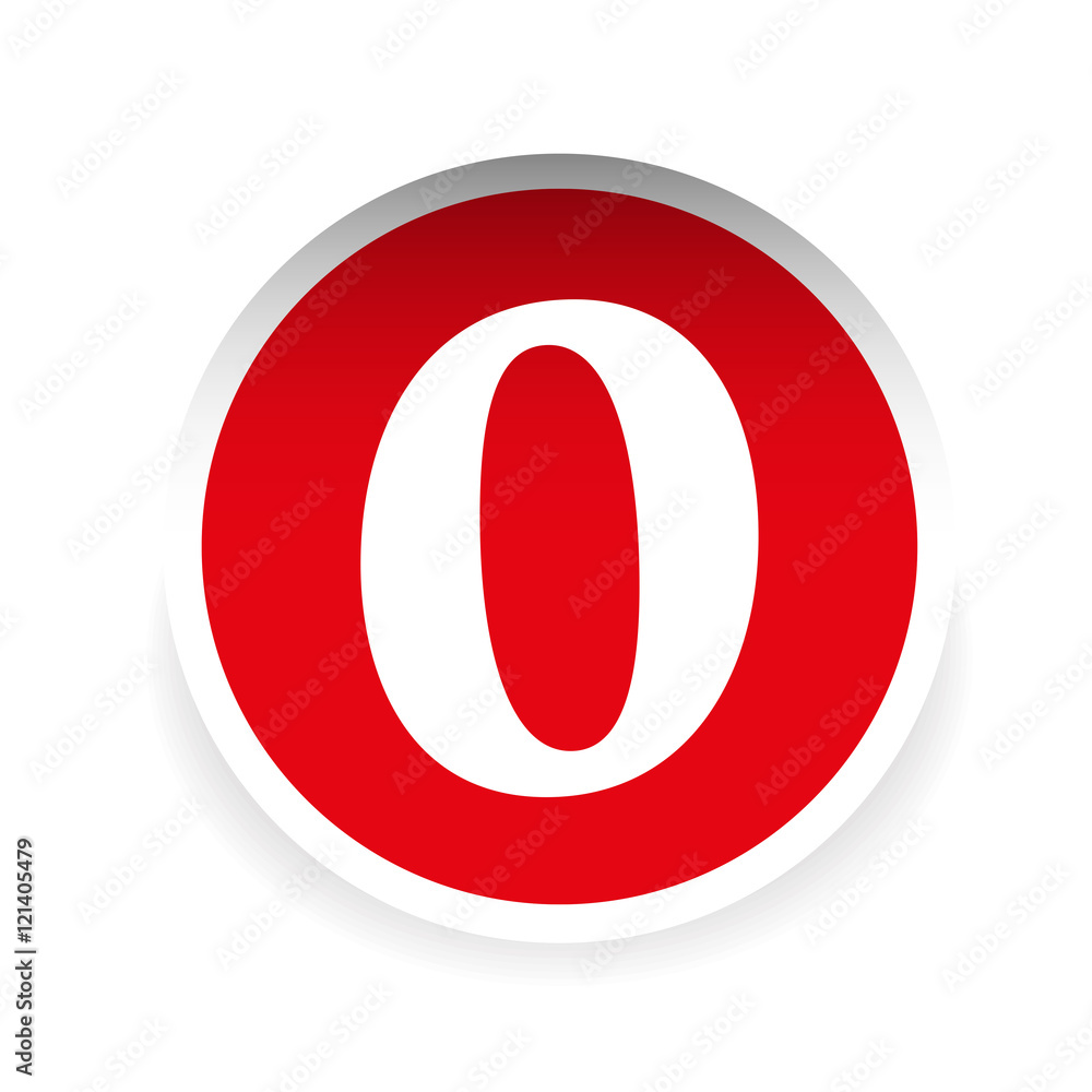 Obraz premium Number zero red label vector