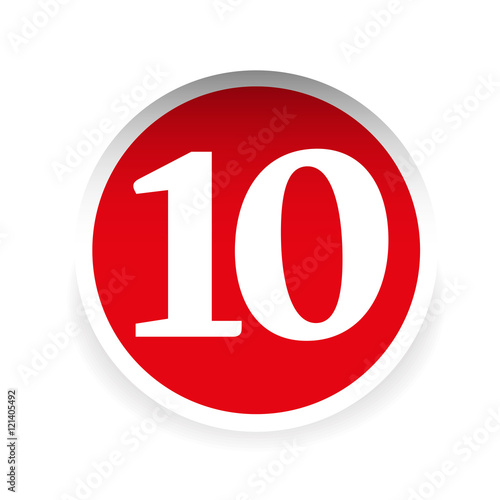 Number ten red label vector