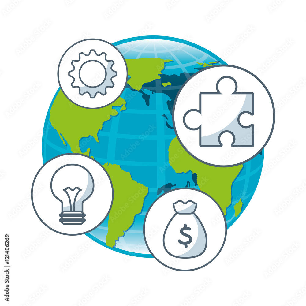Fototapeta premium business concept flat icons vector illustration design