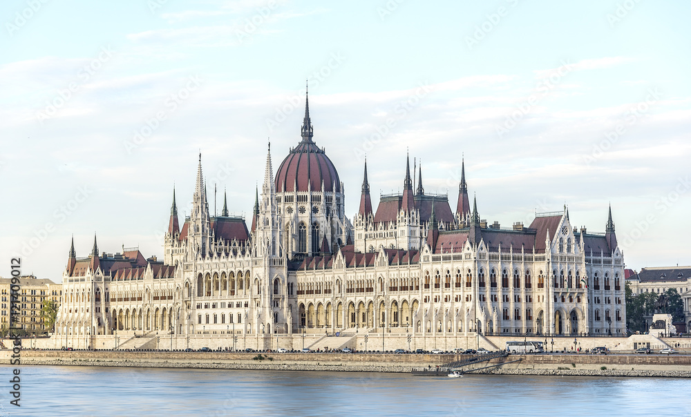 Budapest. Parliament at sunset, Hungary.