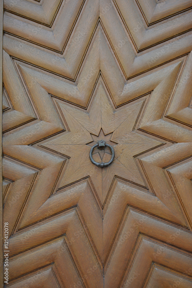 Wood Door with star pattern Wood Door with star pattern