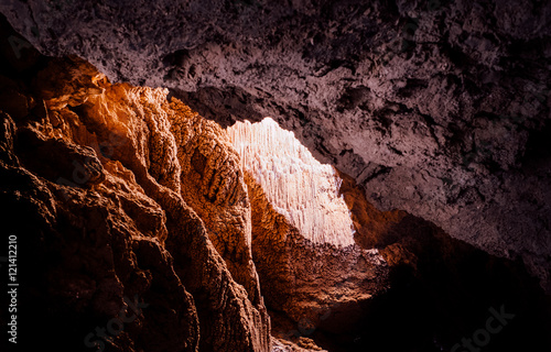 Cavern opening with light from above, Moon Valley, San Pedro De Atacama, Chile