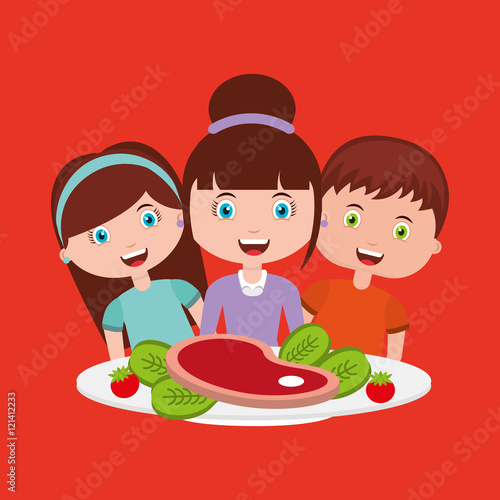 kids menu restaurant icon vector illustration design