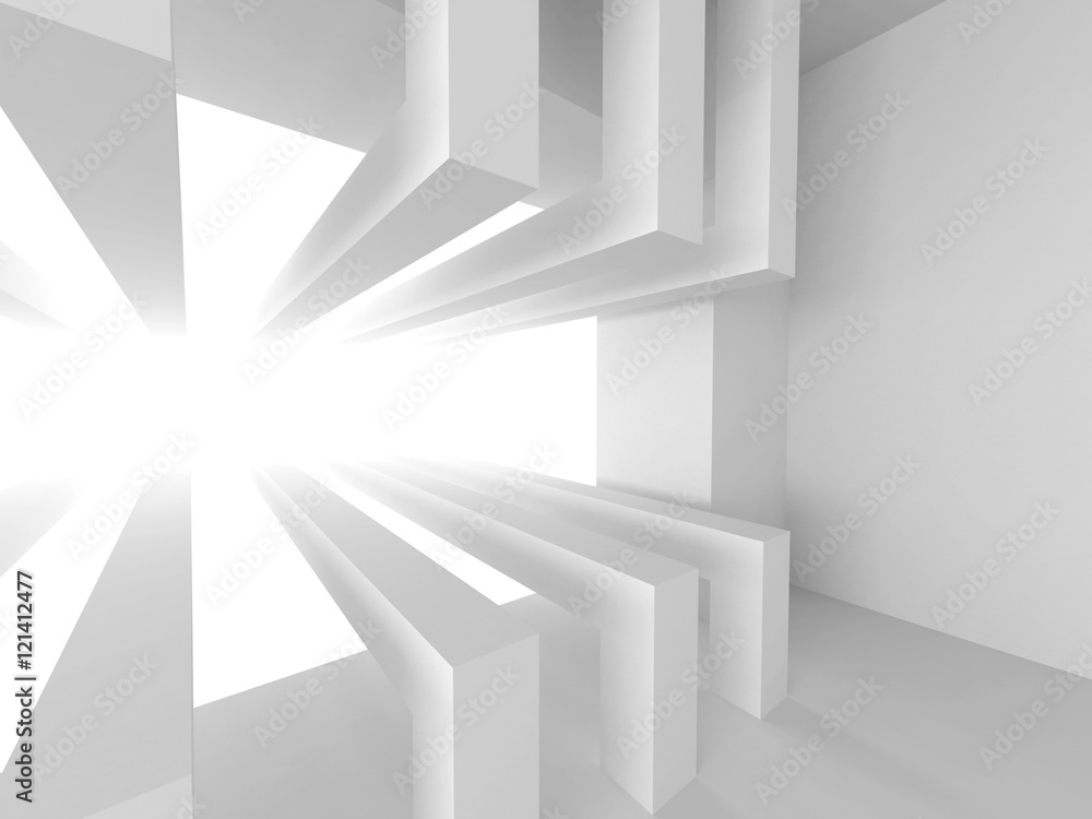 White Geometric Design. Abstract Architecture Background White Geometric Design. Abstract Architecture Background
