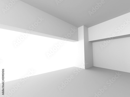 Wallpaper Mural Abstract Interior Design White Modern Background. 3d Render Illustration Torontodigital.ca