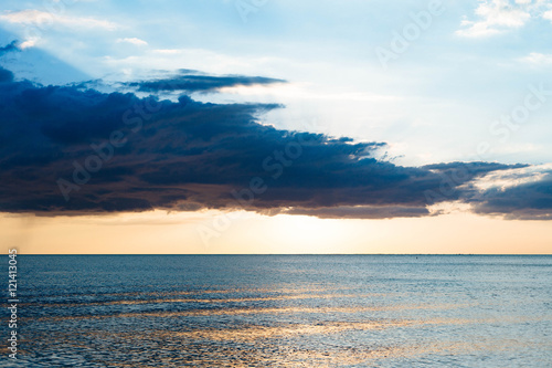 Sunset with dynamic clouds