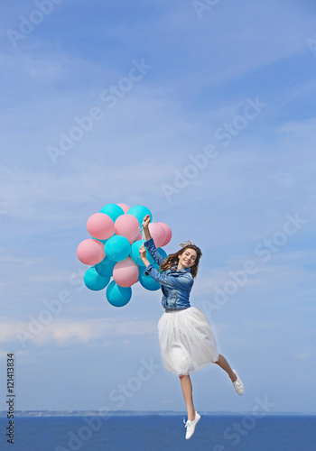 Beautiful young woman with ...