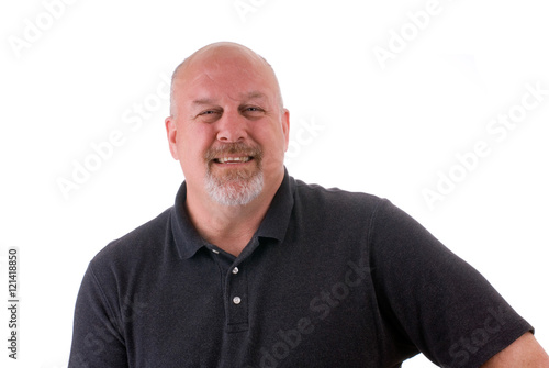 Man Smiling on White Background