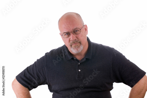 Angry Man on White Background