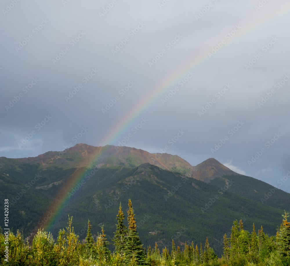 Rainbow and Mountains Near Denali, Alaska Rainbow and Mountains Near Denali, Alaska