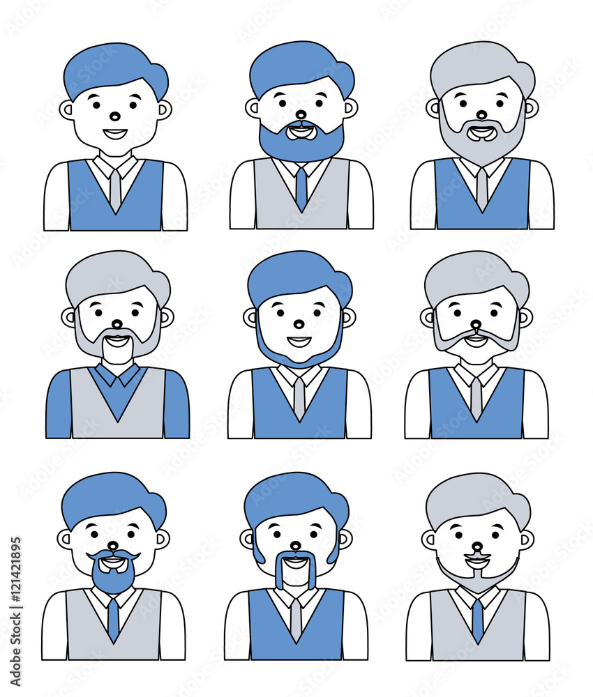 People Line icons collection. User avatars. Flat People Line icons collection. User avatars. Flat