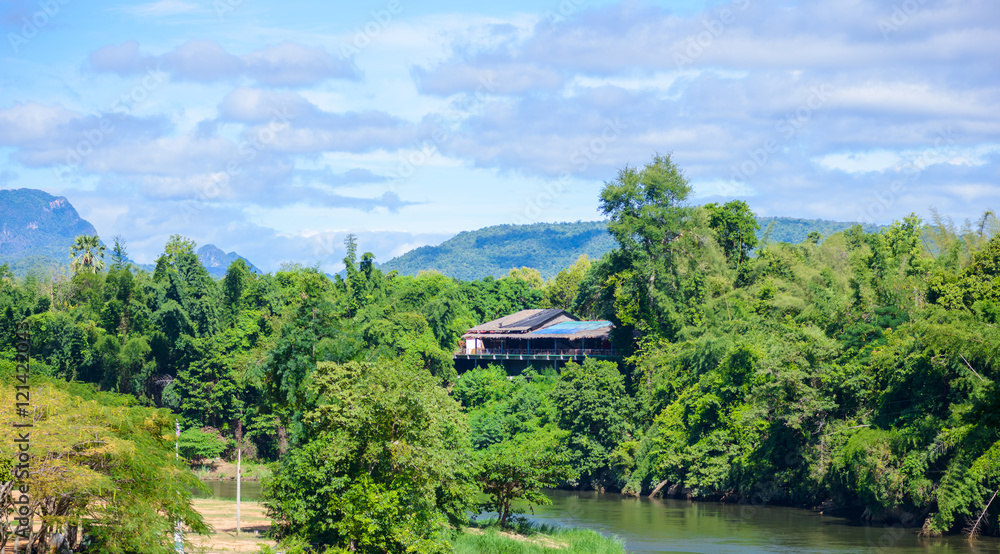 Death Railway bridge over the Kwai Noi River at Krasae cave