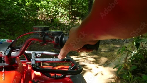 action of ATV in the rain forest of Thailand 
