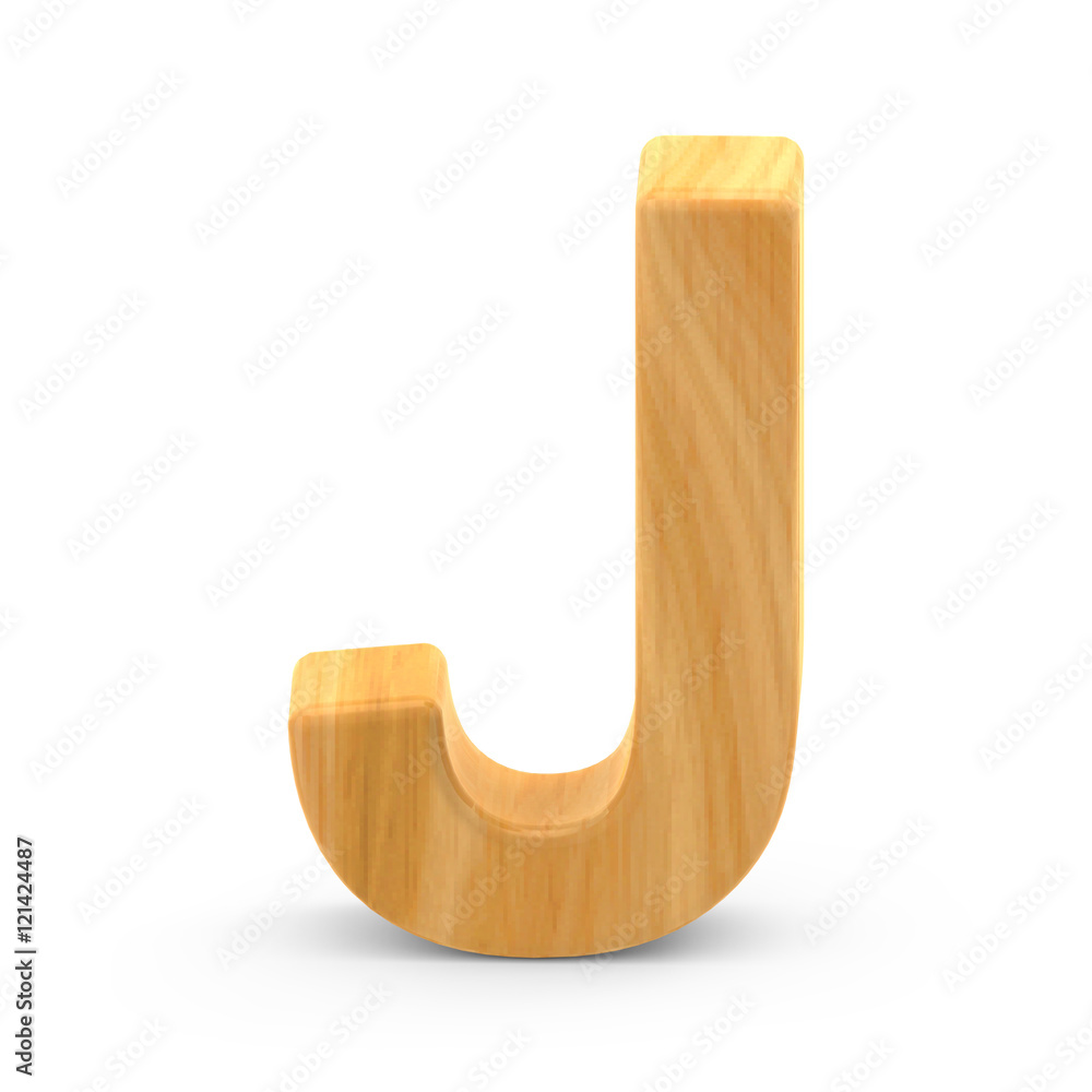 wooden grain letter J wooden grain letter J
