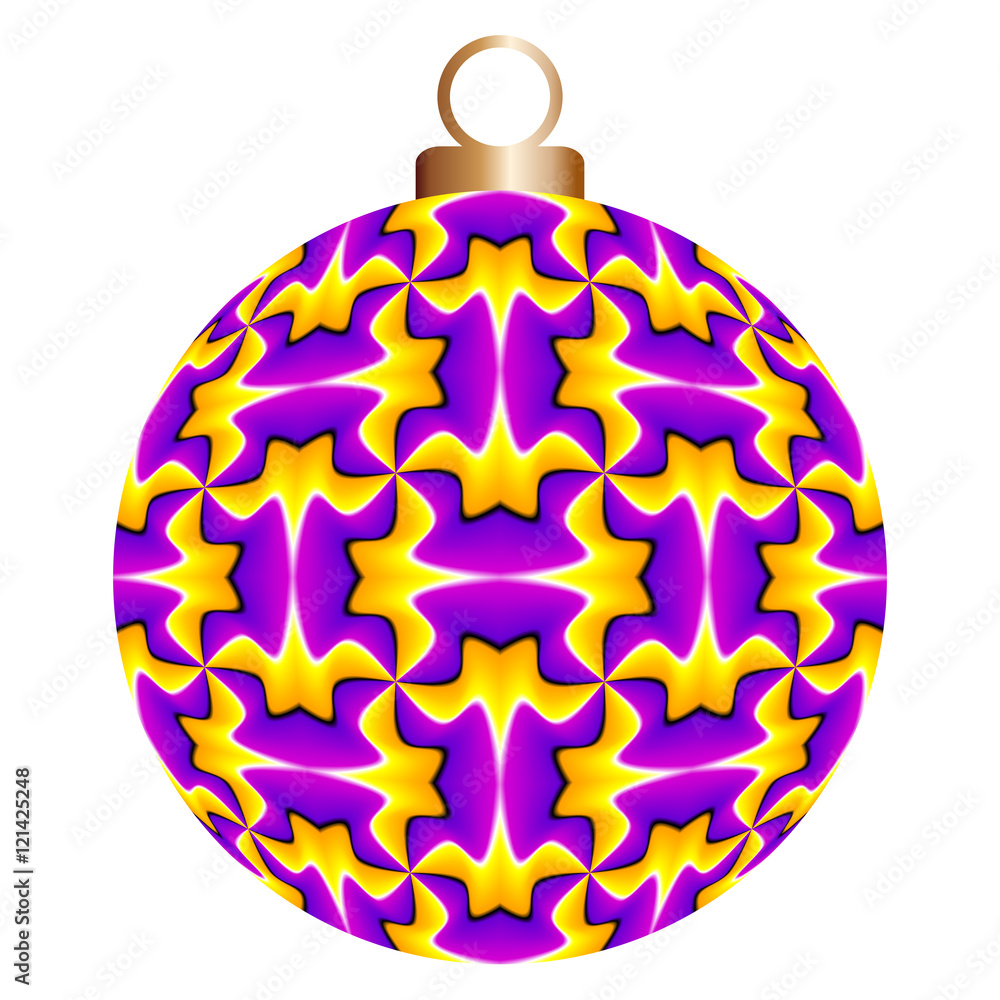 Lilac christmas ball with yellow elements (motion illusion) Lilac christmas ball with yellow elements (motion illusion)