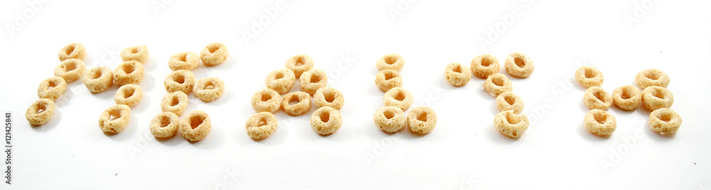 Health spelled out in cereal