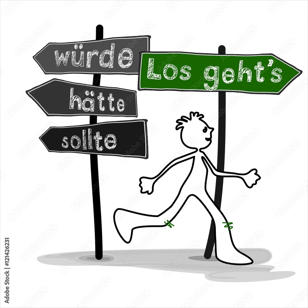 Motivation Begeisterung Antrieb - Männchen Mensch Person auf dem Weg zu etwas Neuem ...