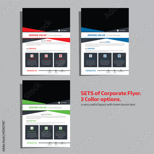 sets of clean corporate flyer . 4 color options