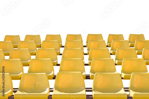 Stadium chairs with white background