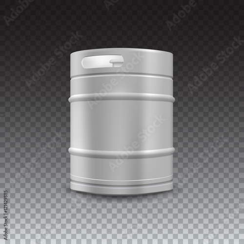 Metal beer keg with grained