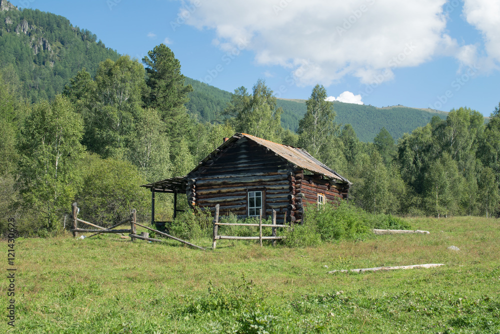 Hut in the Altai mountains Hut in the Altai mountains