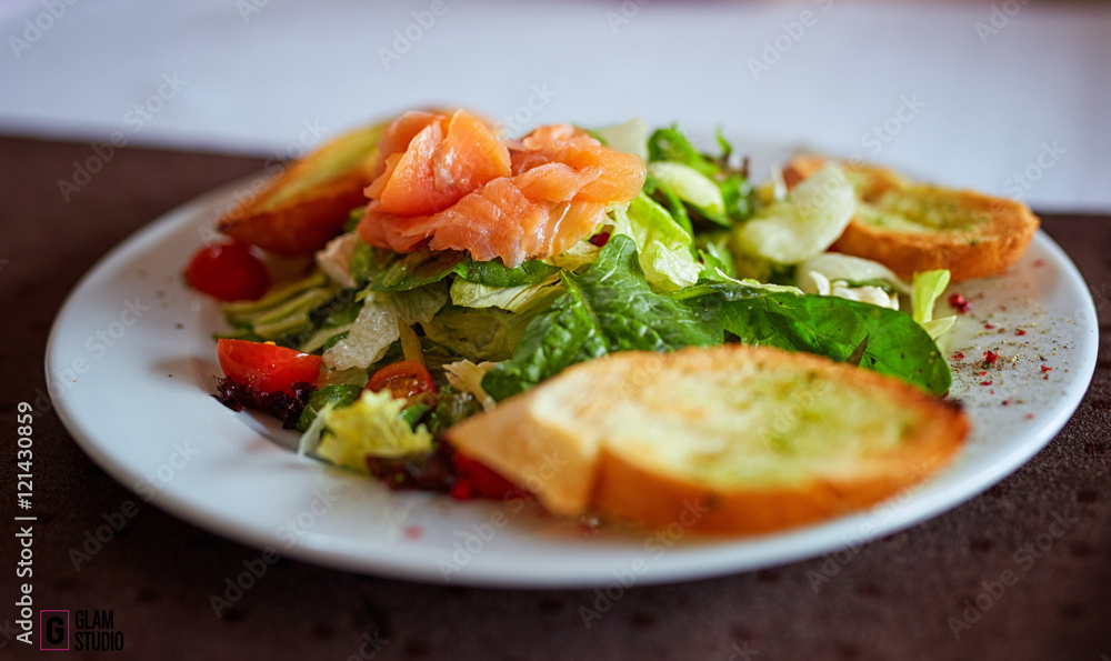 vegetable salad with smoked salmon vegetable salad with smoked salmon