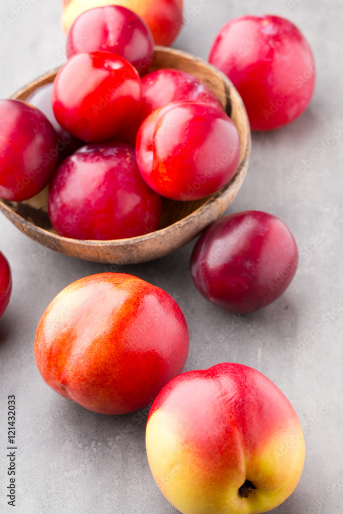 Fresh fruit on the gray background. Fresh fruit on the gray background.