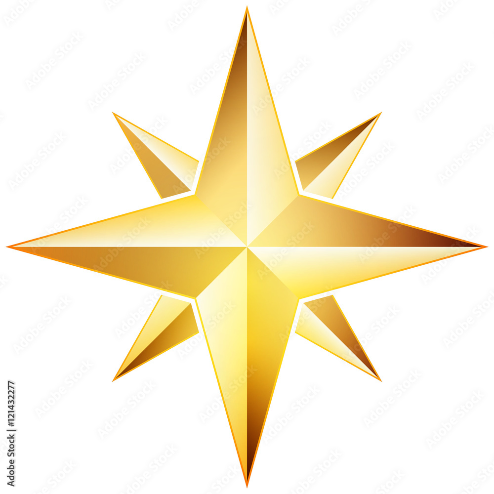 Fototapeta premium Golden Star 3D illustration