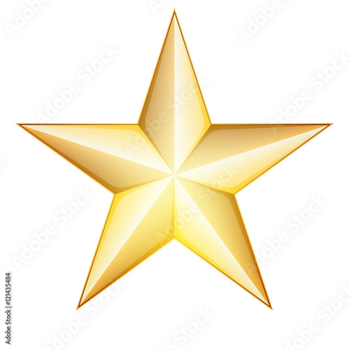 Golden Star 3D illustration