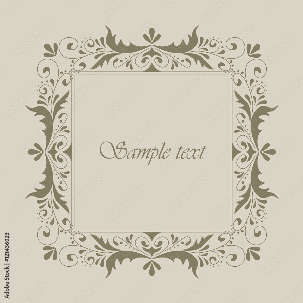 Floral ornate frame for greeting or invitation card or announcement, save the date card. Template ornament flyer. Vintage style. Floral ornate frame for greeting or invitation card or announcement, save the date card. Template ornament flyer. Vintage style.