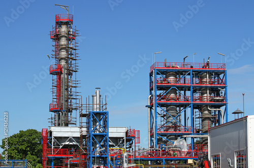 refinery construction site with workers