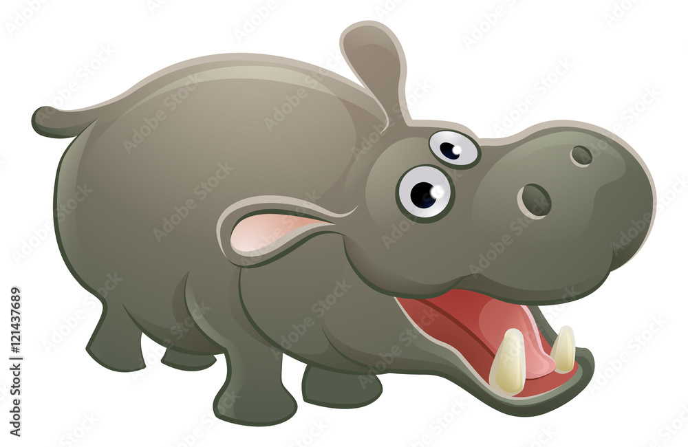 Hippopotamus Animal Cartoon Character Hippopotamus Animal Cartoon Character