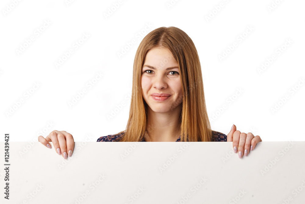Young Girl with Billboard. Young Girl with Billboard.