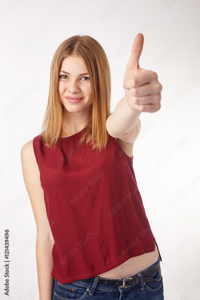 Girl Showing Thumb up. Girl Showing Thumb up.