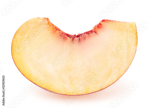 peach fruit sliced isolated on white background