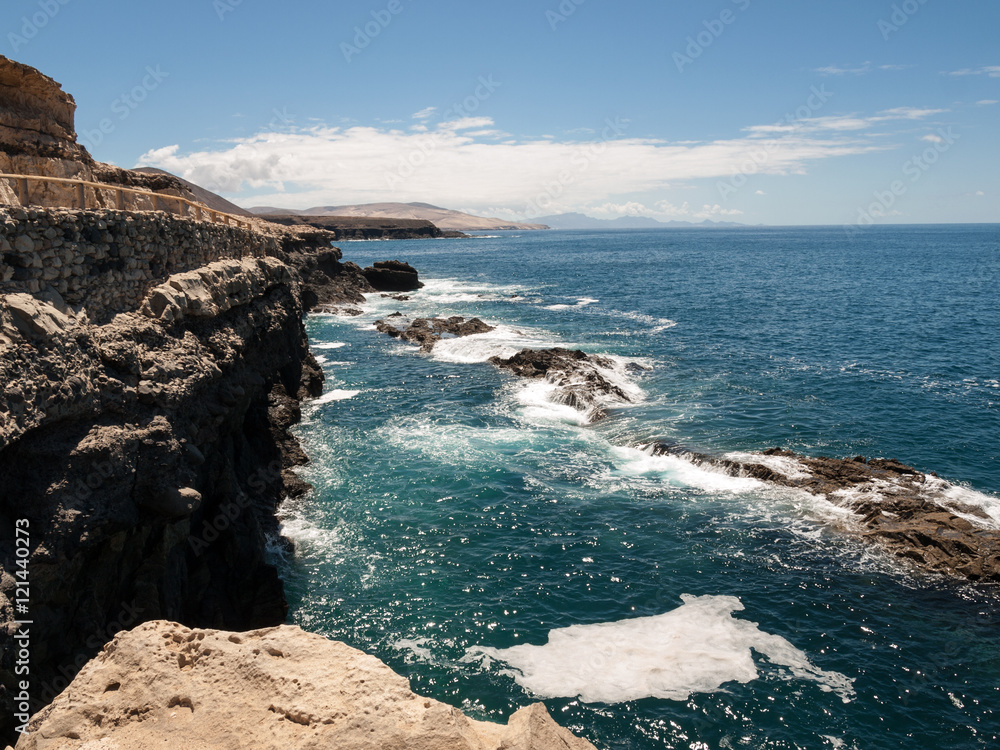 Coast near Ajuy village on Fuerteventura island in Spain