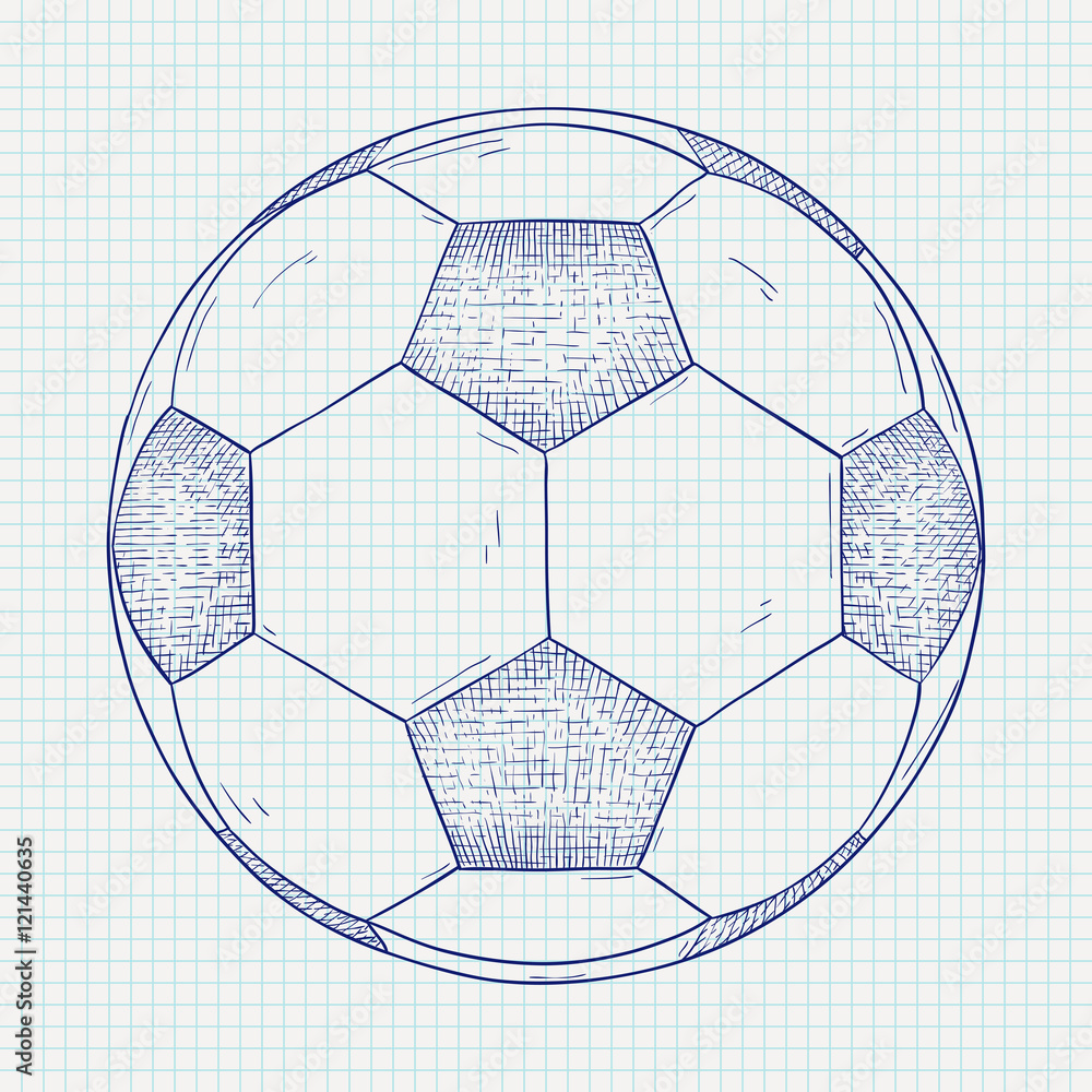 Fototapeta premium Soccer ball. Hand drawn sketch