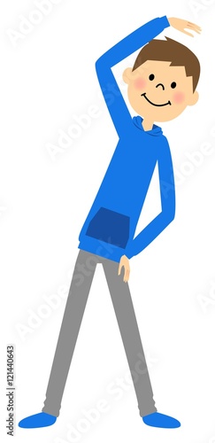 準備運動する男性