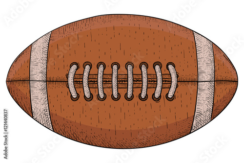 American football ball. Colored sketch